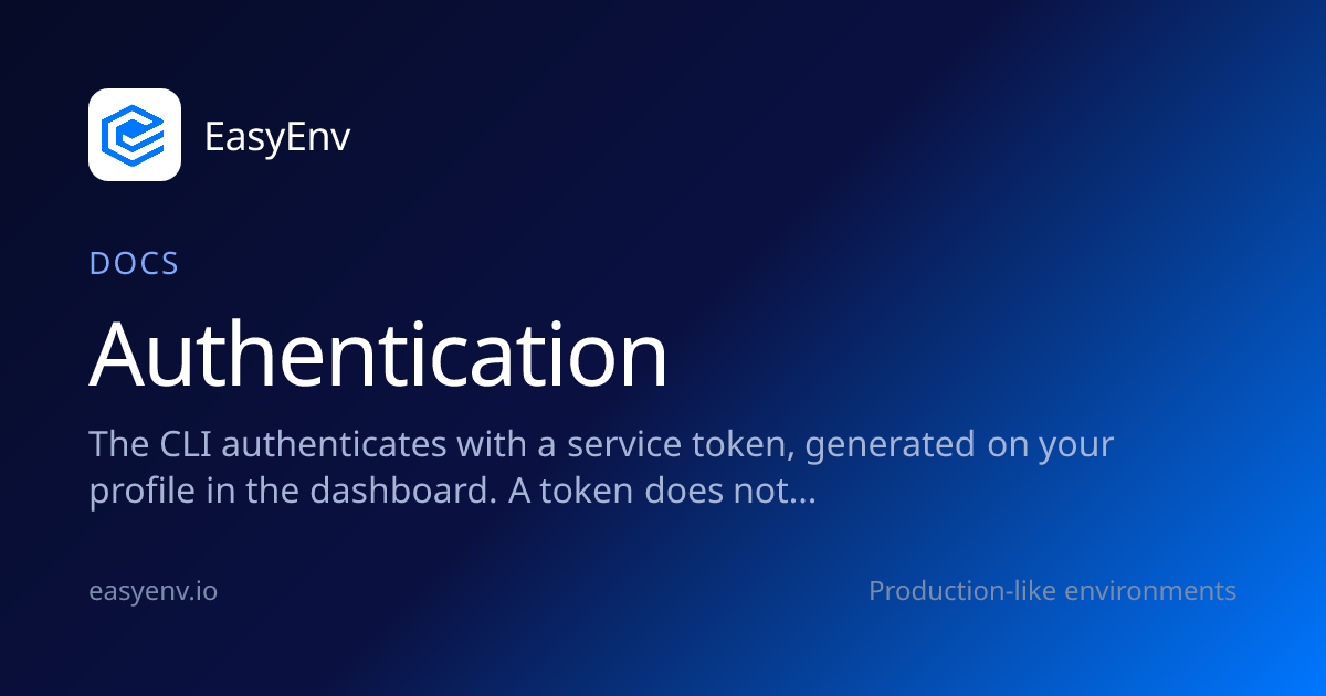Authentication | Docs | EasyEnv