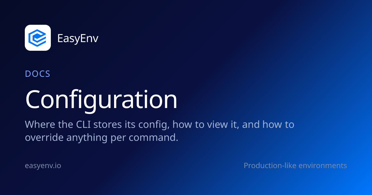 Configuration | Docs | EasyEnv