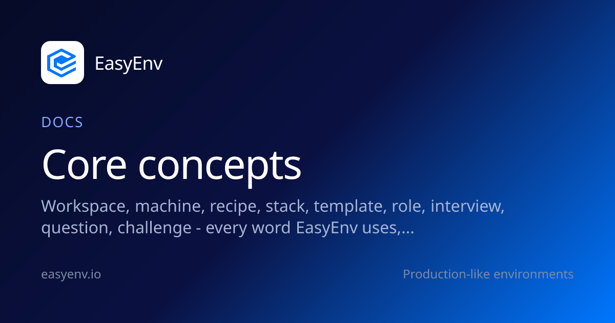 Core concepts | Docs | EasyEnv