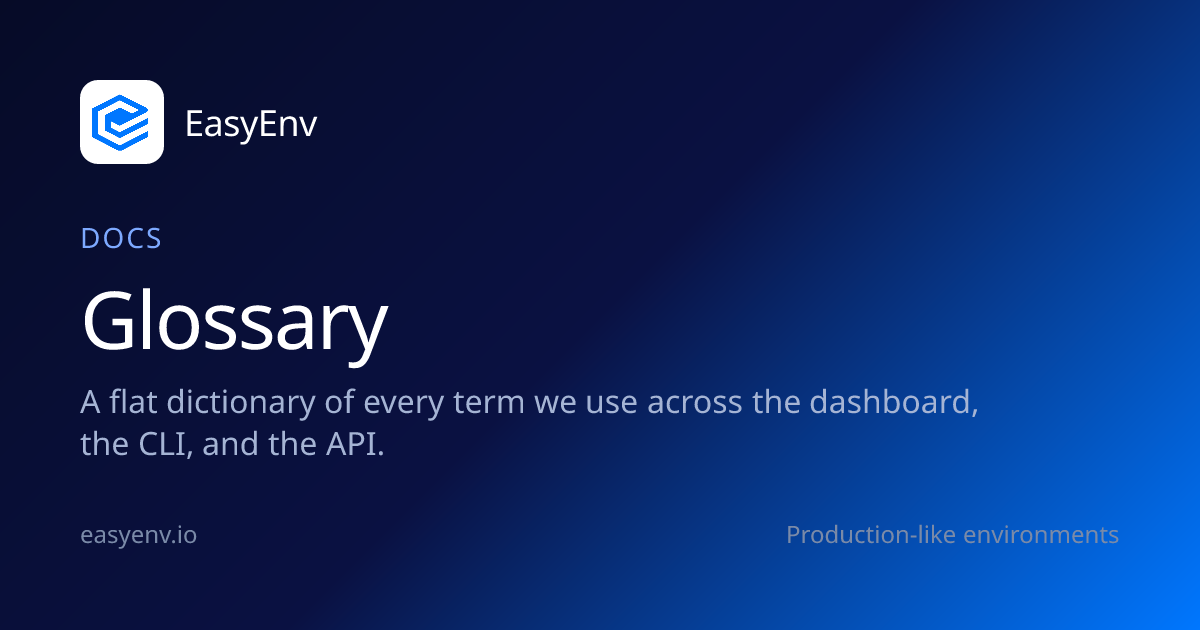 Glossary | Docs | EasyEnv
