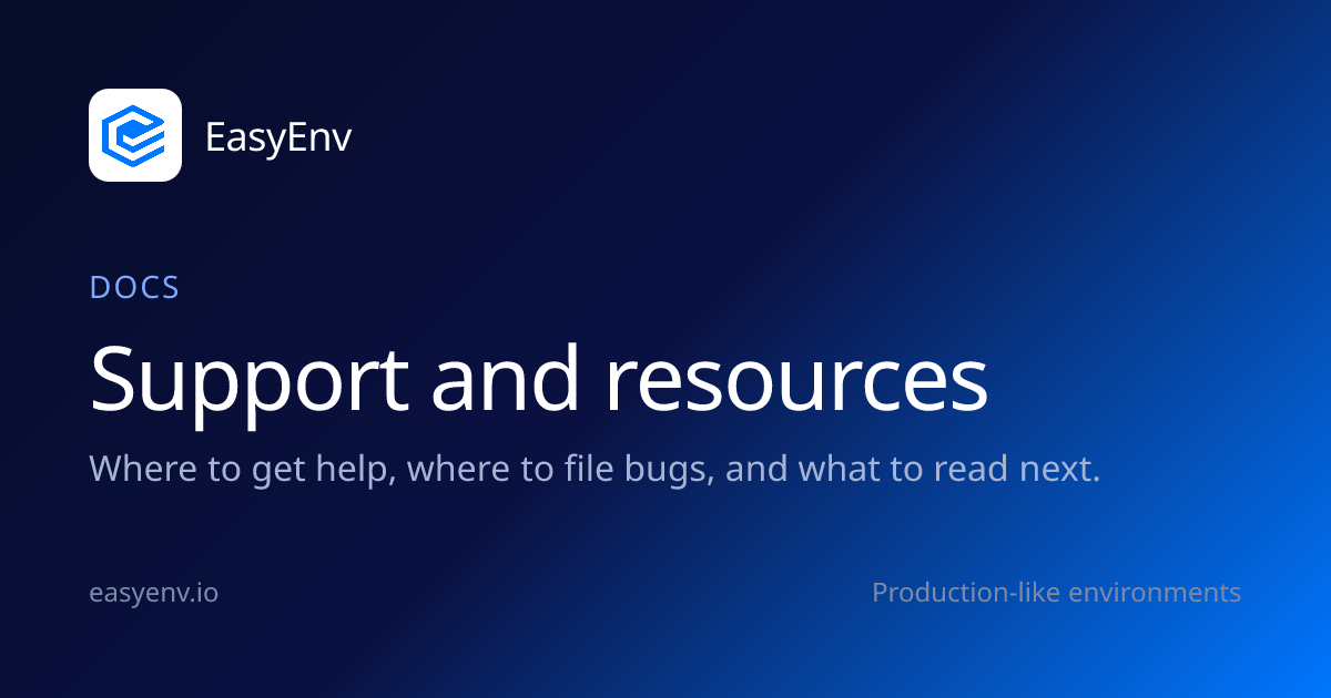 Support and resources | Docs | EasyEnv